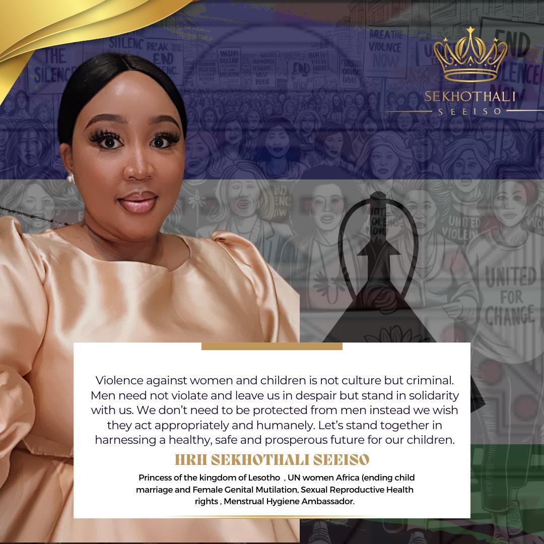 HRH Sekhothali Seeiso statement against violence toward women and children